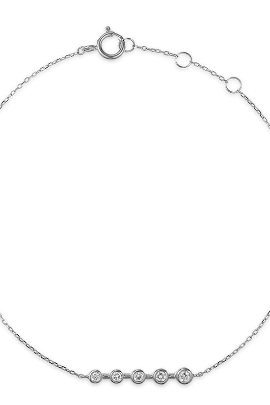 Dainty Rubover Set 5 Stone Round Diamond Bracelet