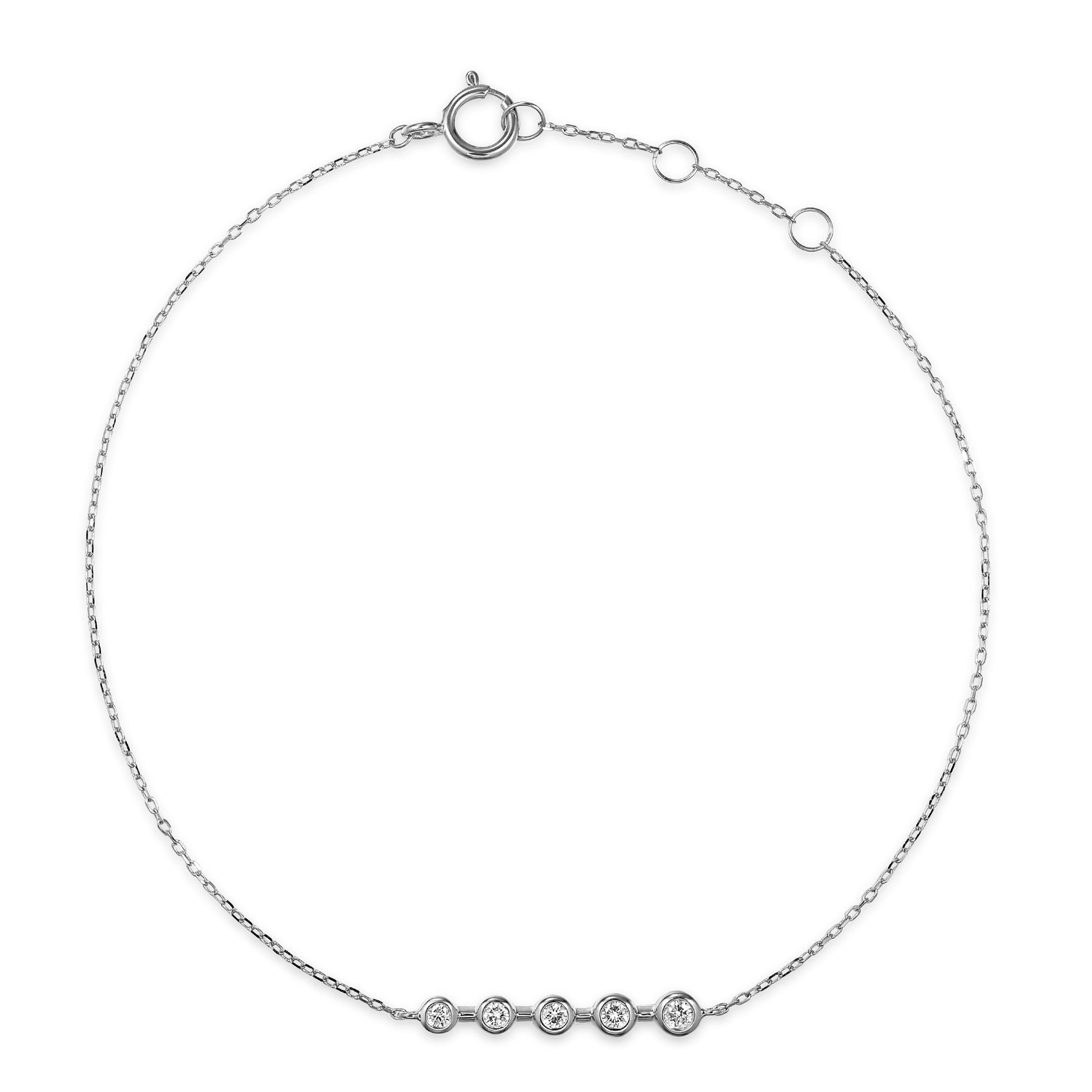 Dainty Rubover Set 5 Stone Round Diamond Bracelet