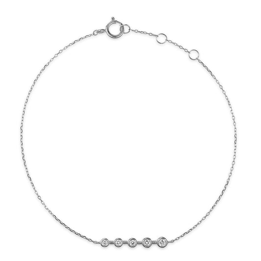 Dainty Rubover Set 5 Stone Round Diamond Bracelet