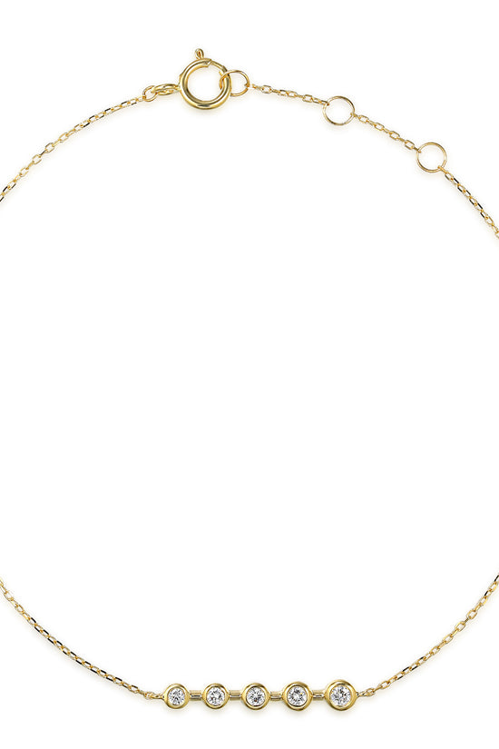 Dainty Rubover Set 5 Stone Round Diamond Bracelet