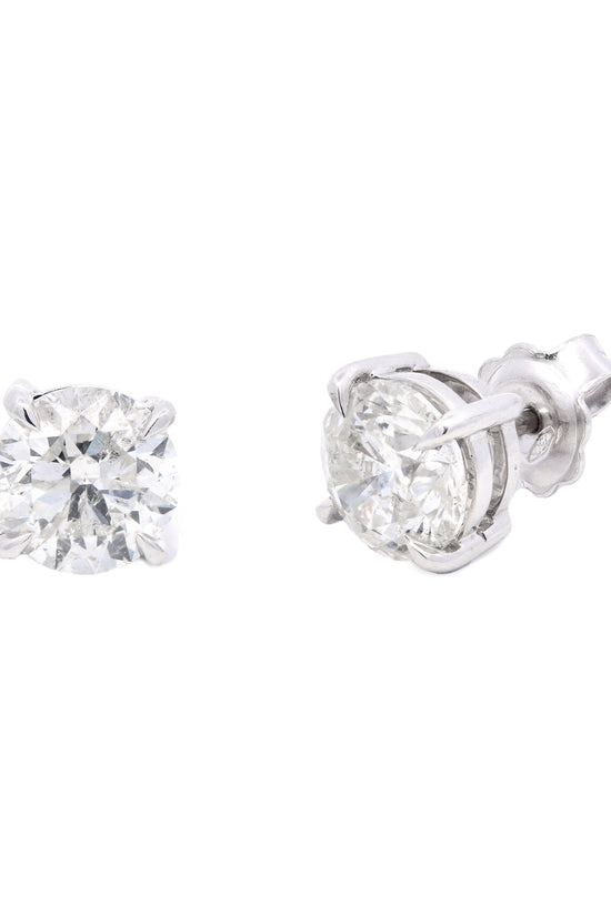 Diamonds Studs Earrings Round Cut 4.16 ct in 18k White Gold