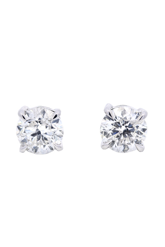 Diamonds Studs Earrings Round Cut 4.16 ct in 18k White Gold
