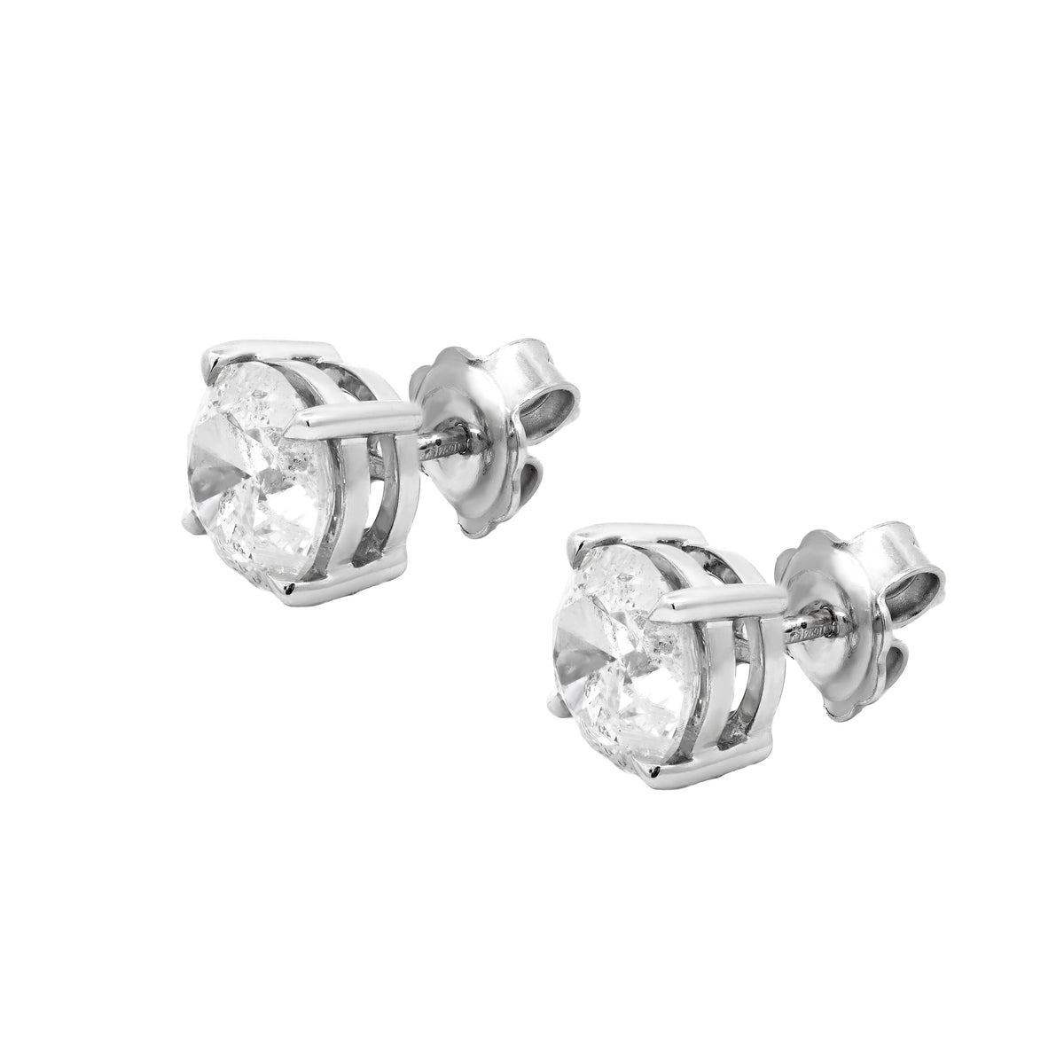 Diamond Stud Earrings Round Brilliant Cut in Basket Setting- GIA/IGI certified