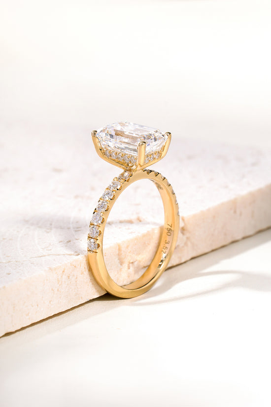 Ela Emerald-Cut Lab-Grown Diamond Solitaire Ring in 18K Yellow Gold