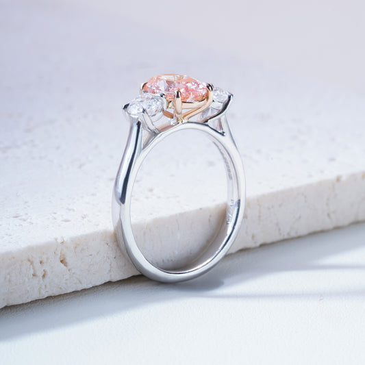 Lucia Lab-Grown Pink Diamond & Diamond Ring in Platinum & 18K Rose Gold