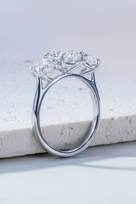 Mila Round Brilliant-Cut Lab-Grown Diamond Trilogy Ring in Platinum