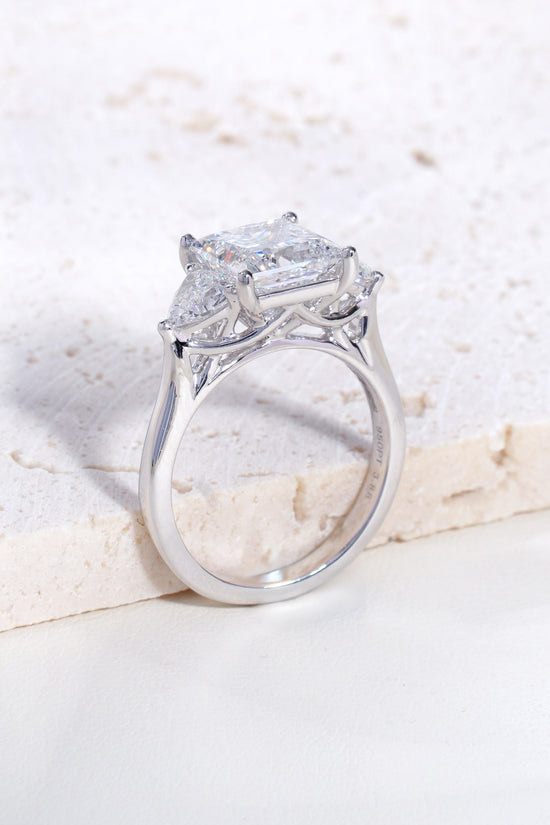 Sola Princess-Cut Lab-Grown Diamond Trilogy Ring in Platinum