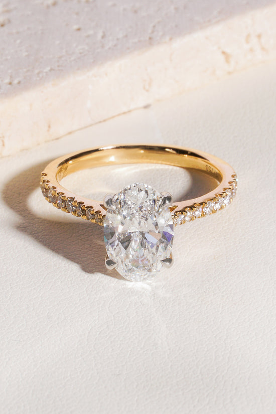 Olia Oval Lab-Grown Diamond Solitaire Ring in 18K Yellow Gold & Platinum
