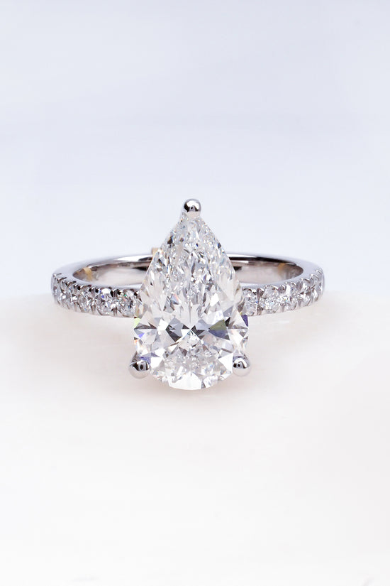 Aylah Pear Lab-Grown Diamond Solitaire Ring in Platinum