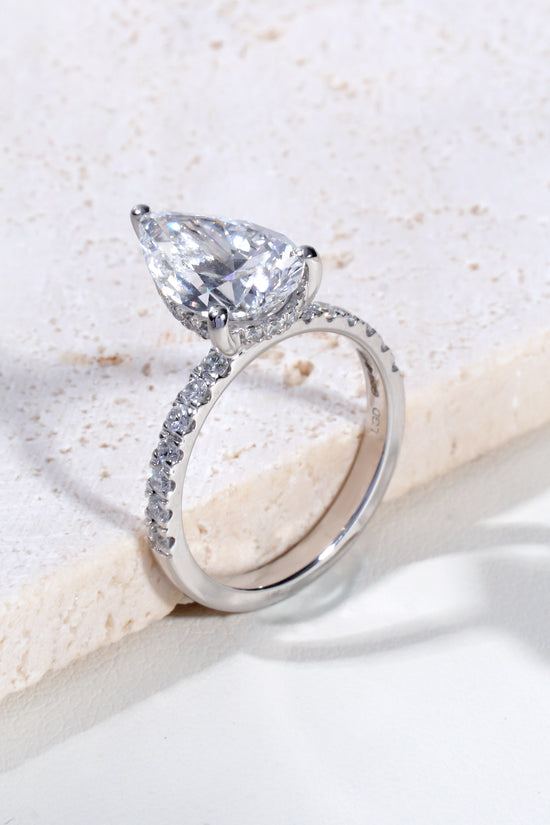 Aylah Pear Lab-Grown Diamond Solitaire Ring in Platinum