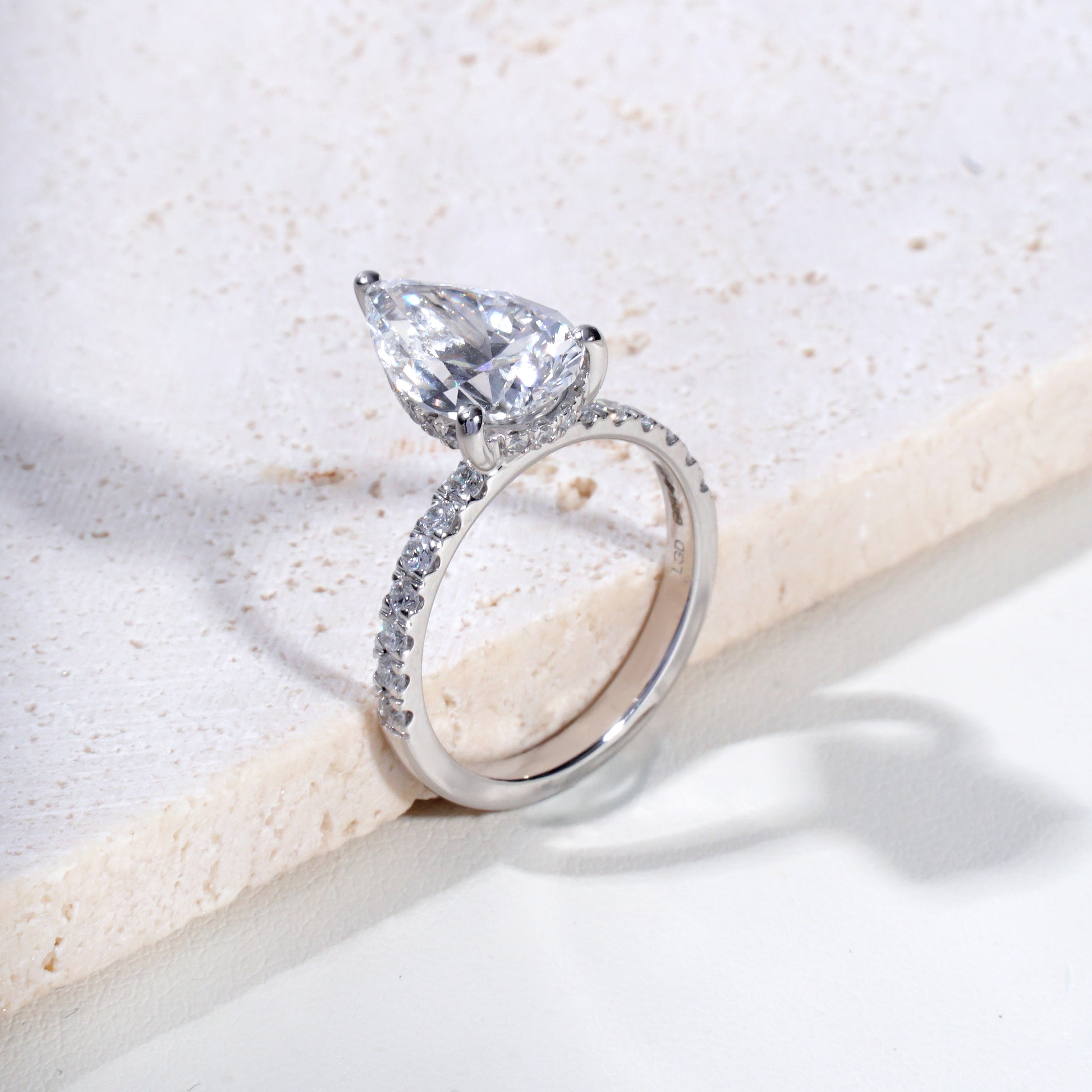 Aylah Pear Lab-Grown Diamond Solitaire Ring in Platinum