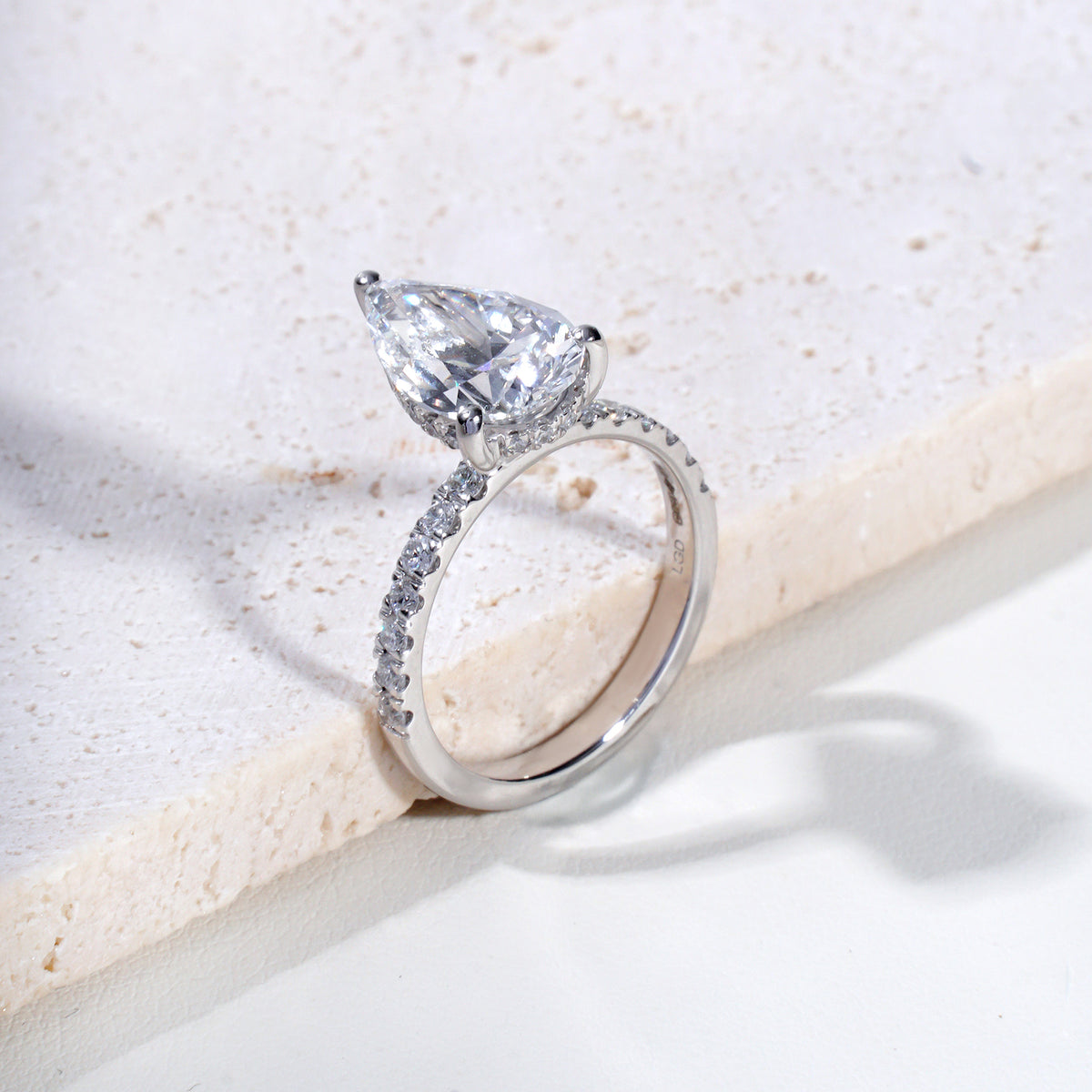Aylah Pear Lab-Grown Diamond Solitaire Ring in Platinum