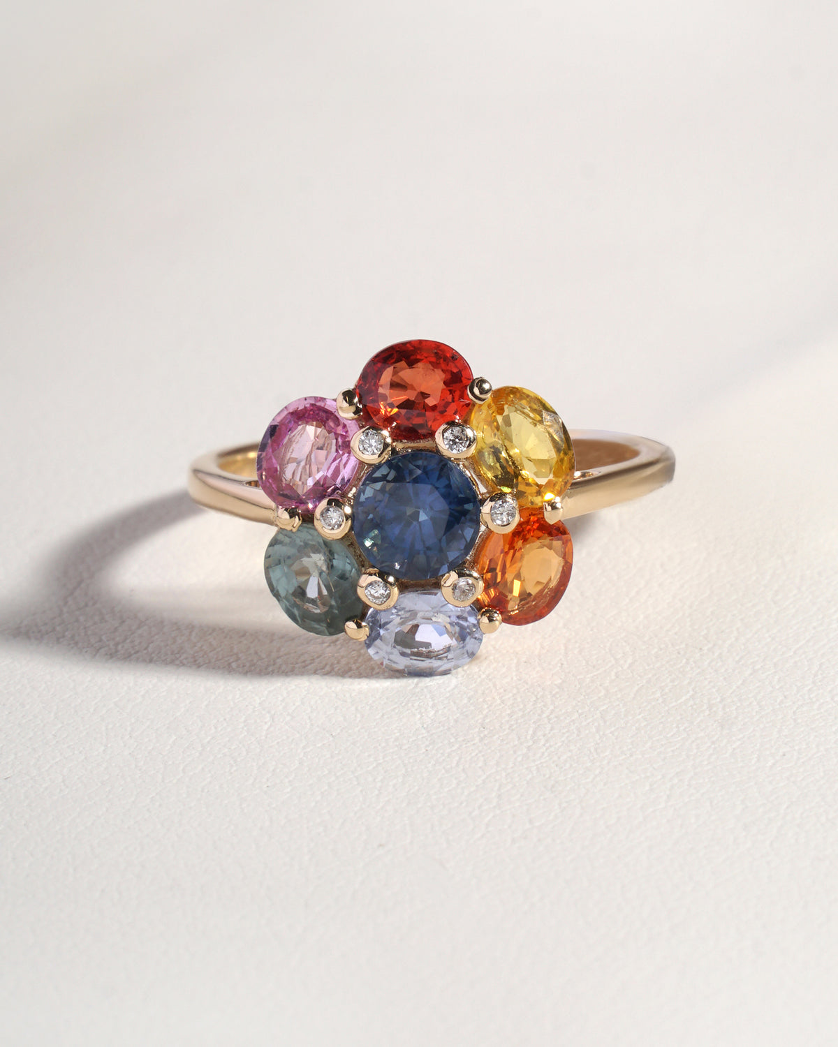 Keza Multicolour Mixed Stone & Lab-Grown Diamond Ring in 14K Yellow Gold
