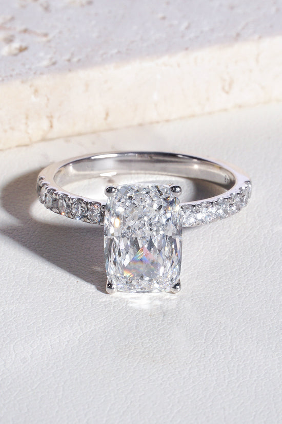 Rumi Cushion-Cut Lab-Grown Diamond Solitaire Ring in Platinum