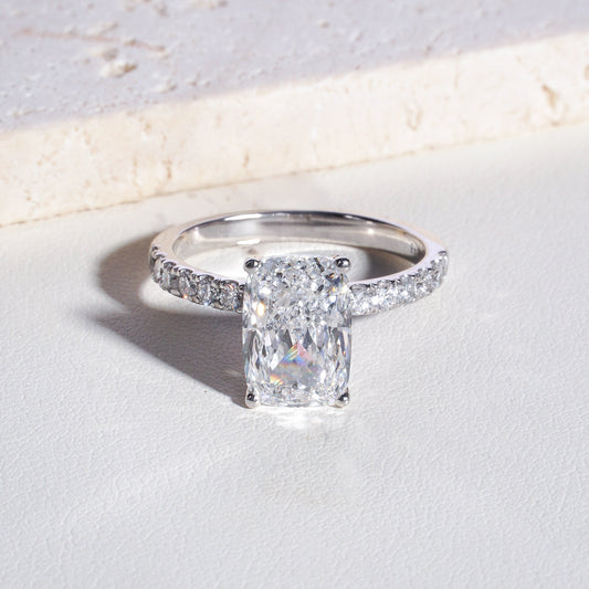 Rumi Cushion-Cut Lab-Grown Diamond Solitaire Ring in Platinum