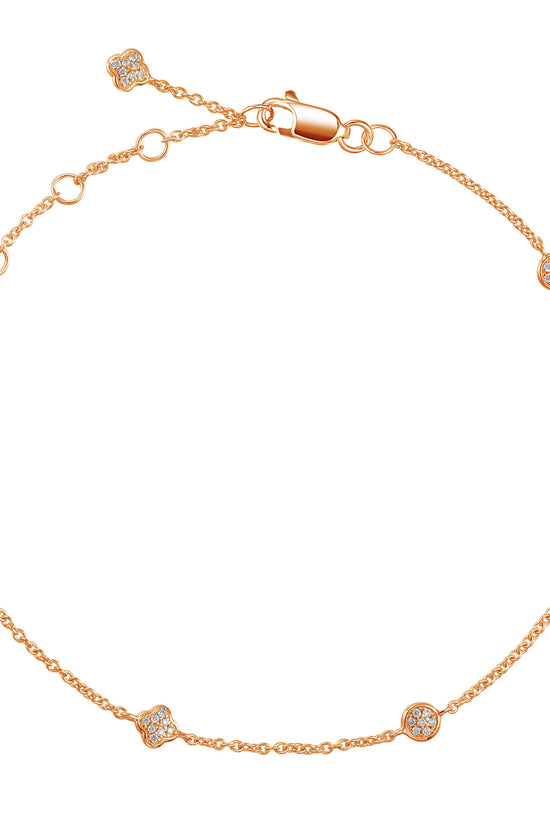 Micro Set Circle & Clover Diamond Bracelet