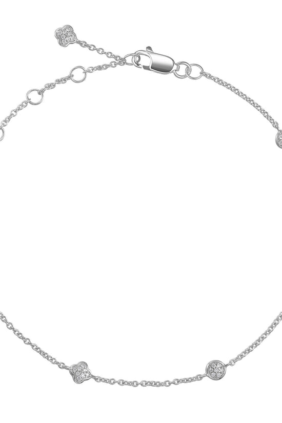 Micro Set Circle & Clover Diamond Bracelet
