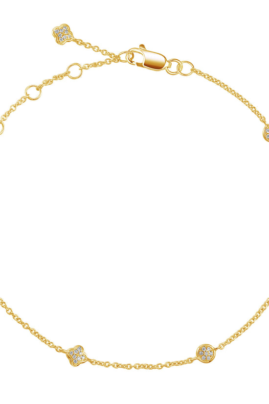 Micro Set Circle & Clover Diamond Bracelet