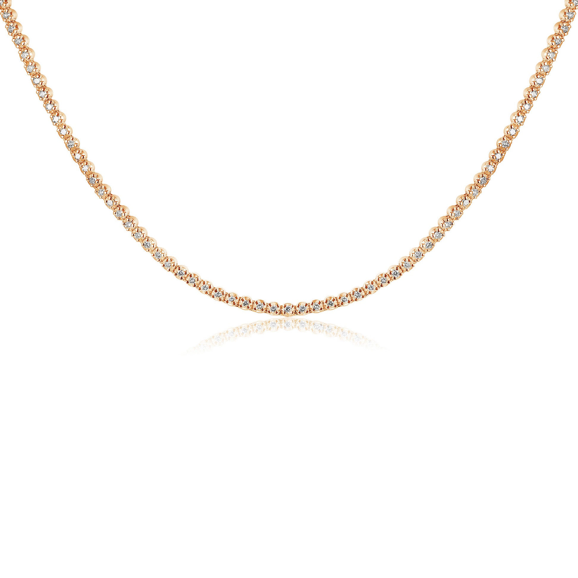 Micro Set Diamond Tennis Necklace