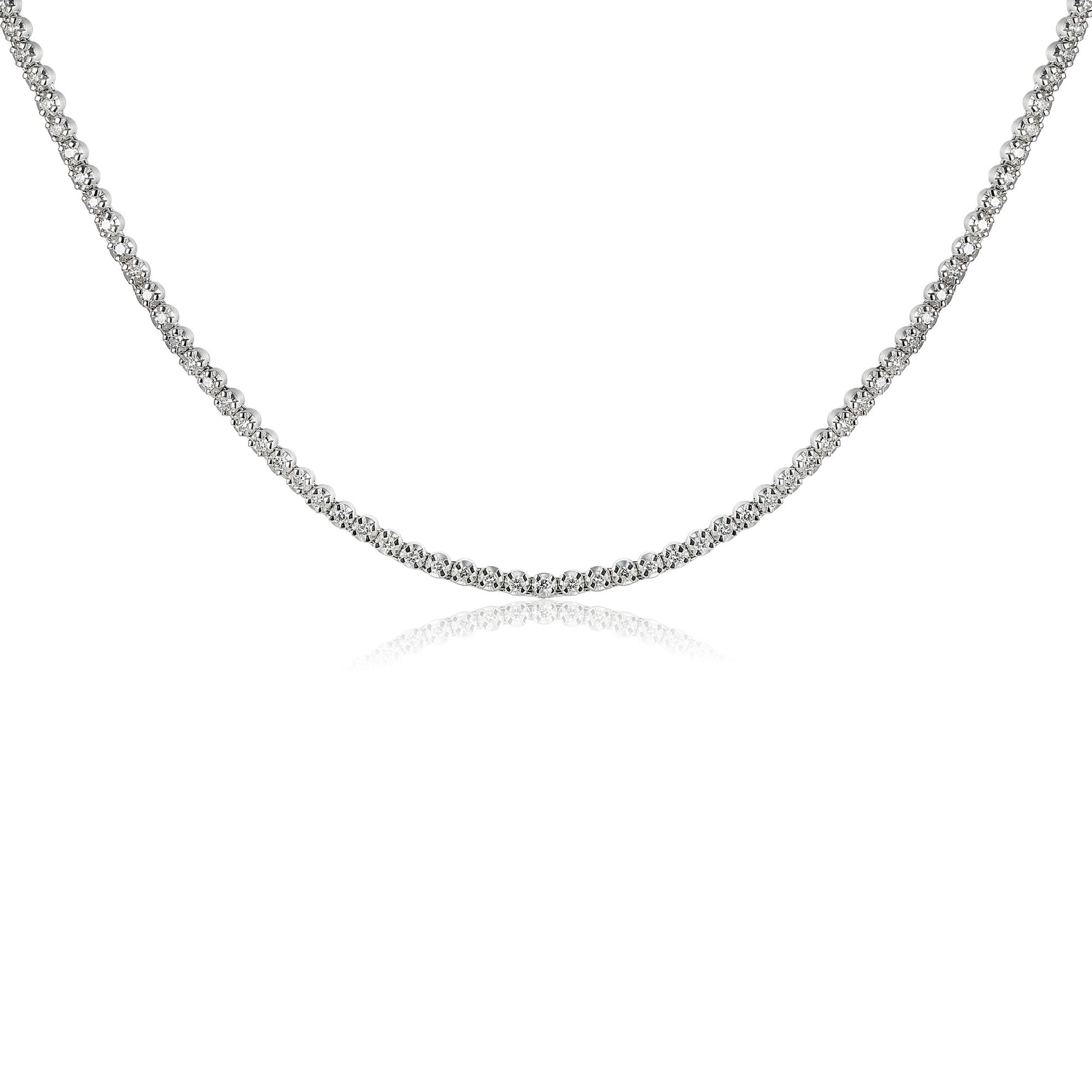 Micro Set Diamond Tennis Necklace