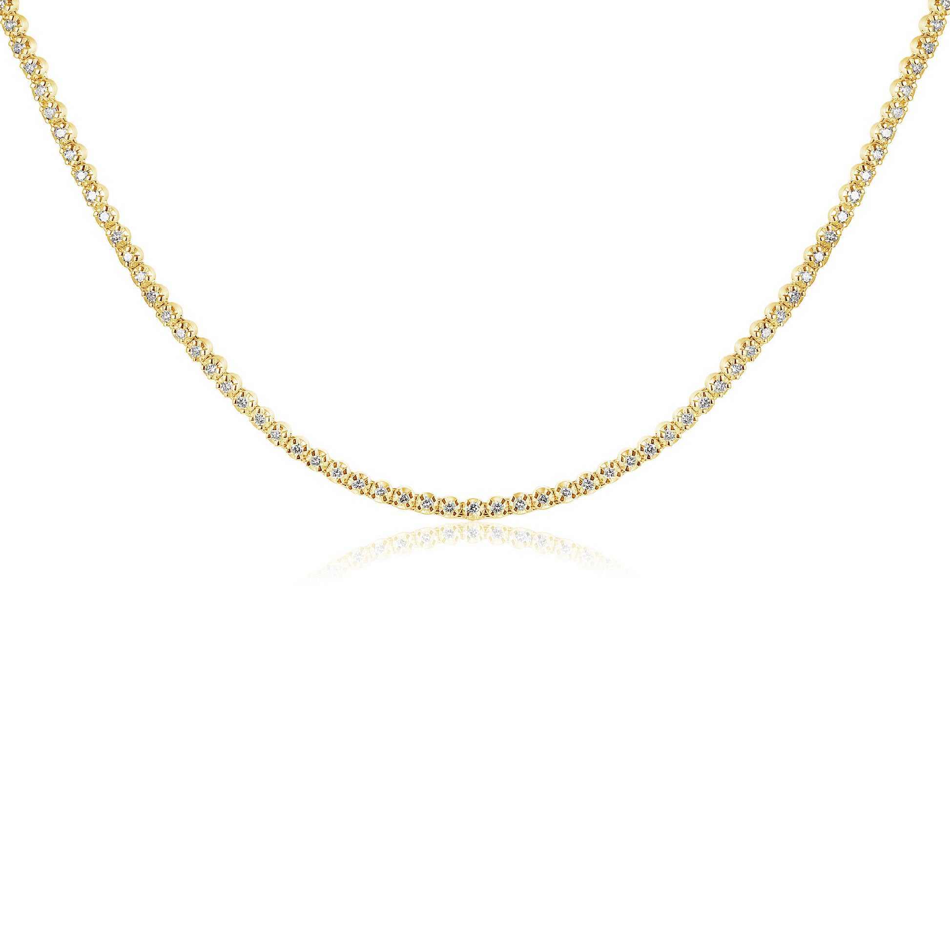 Micro Set Diamond Tennis Necklace