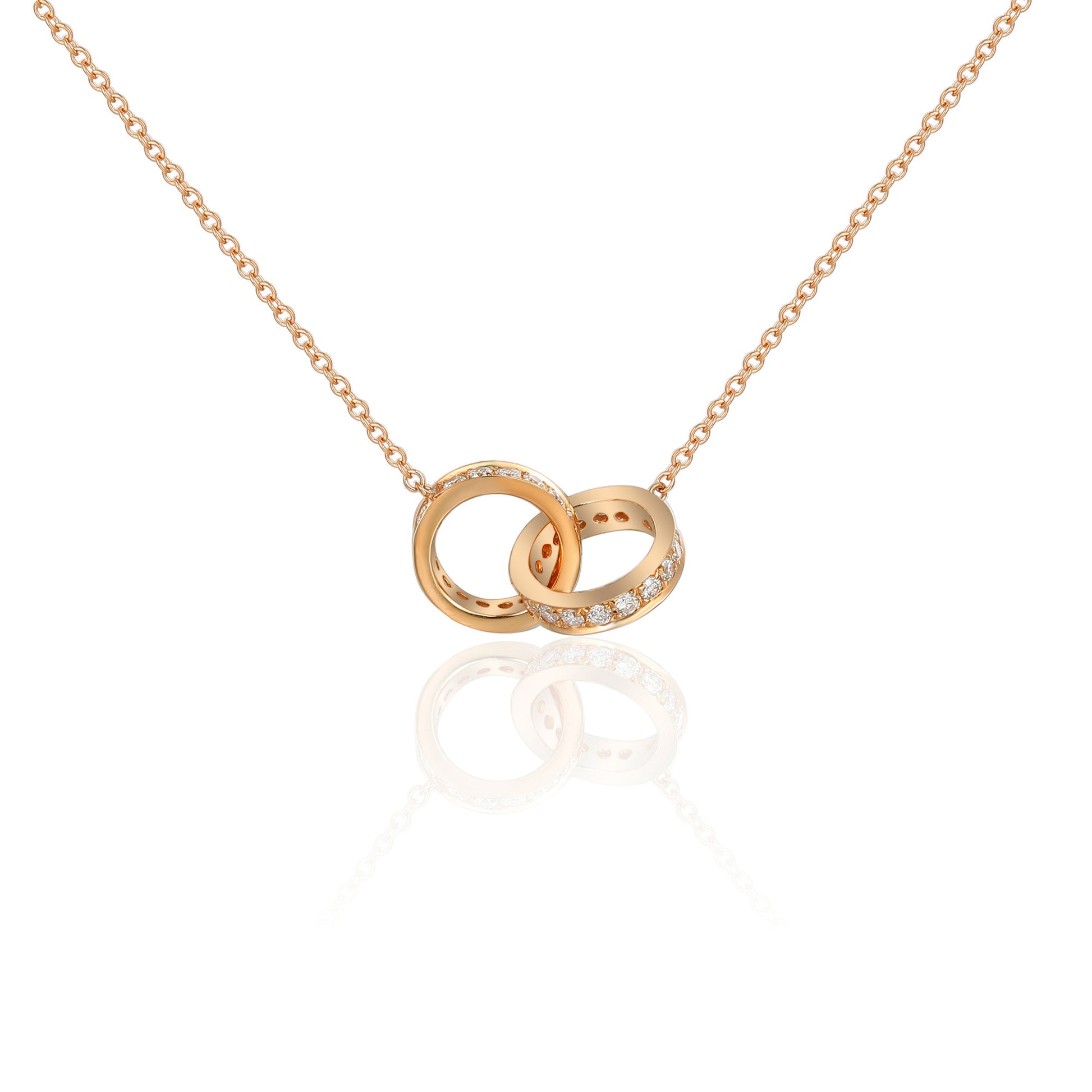 Micro Set Double Circle Diamond Necklace