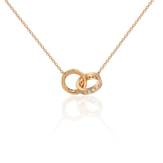 Micro Set Double Circle Diamond Necklace