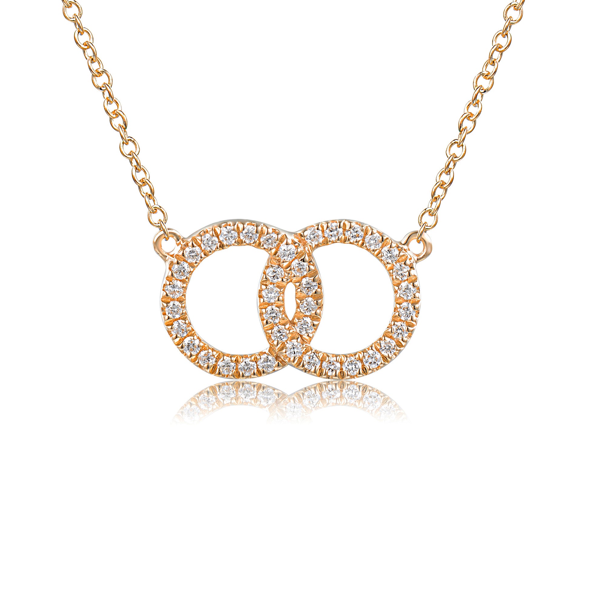 Micro Set Double Circle Diamond Necklace