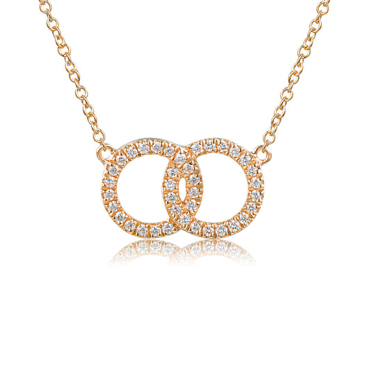 Micro Set Double Circle Diamond Necklace