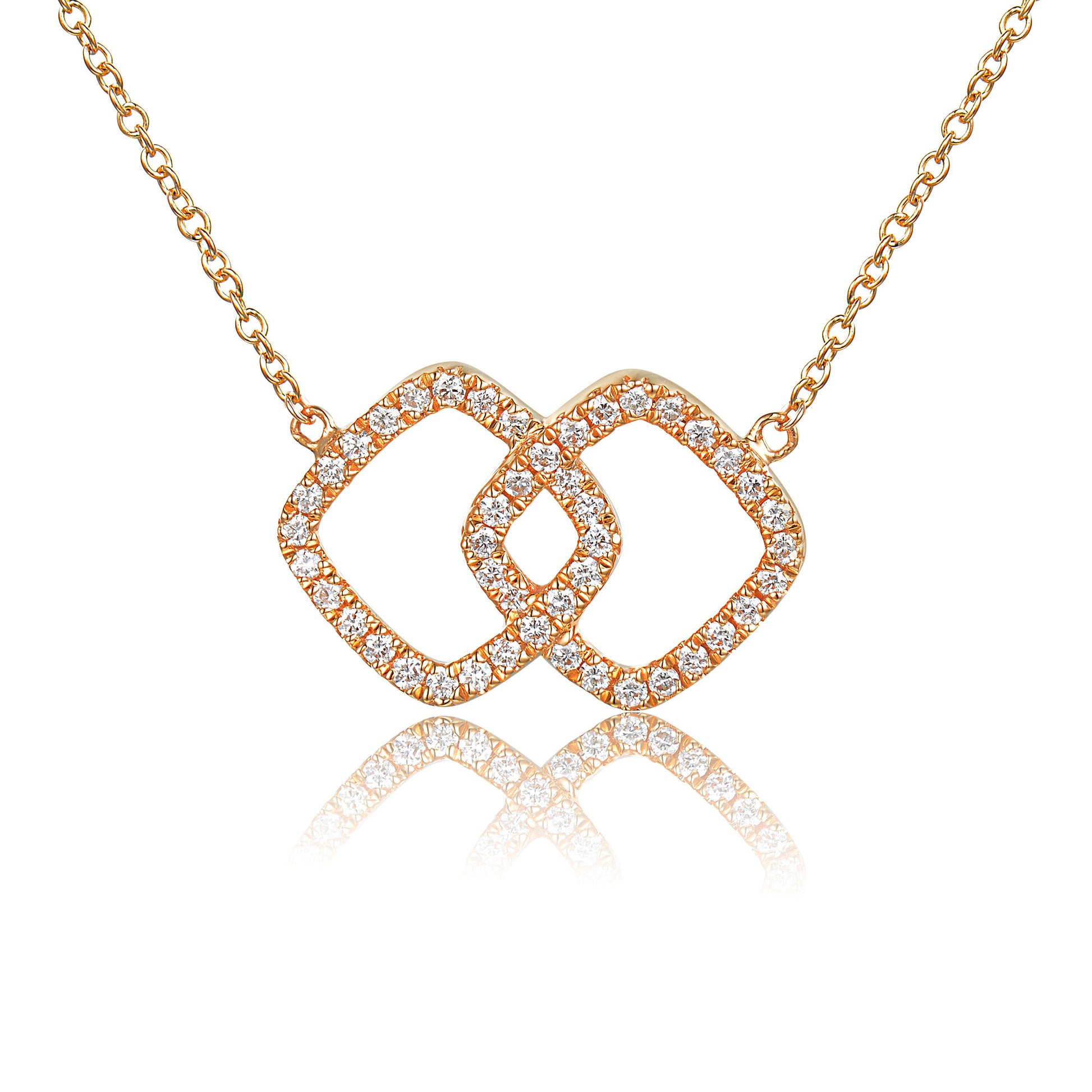 Micro Set Double Circle Diamond Necklace