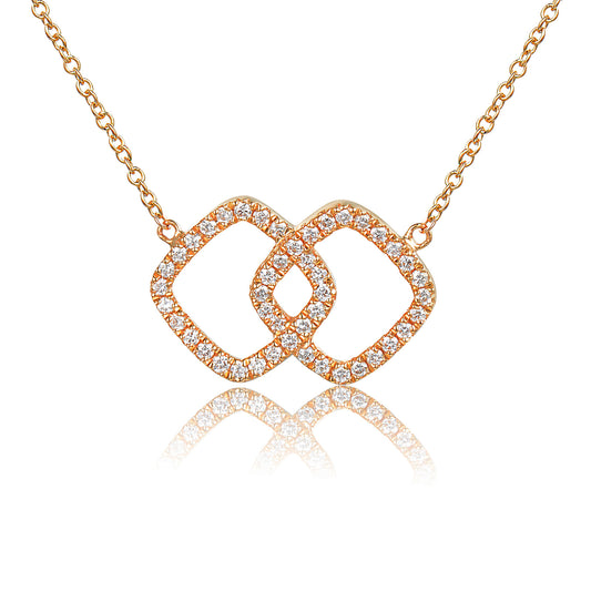 Micro Set Double Circle Diamond Necklace