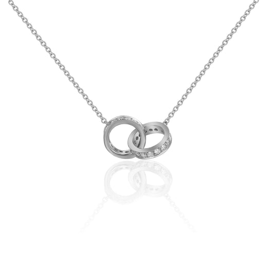 Micro Set Double Circle Diamond Necklace