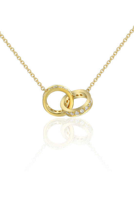 Micro Set Double Circle Diamond Necklace
