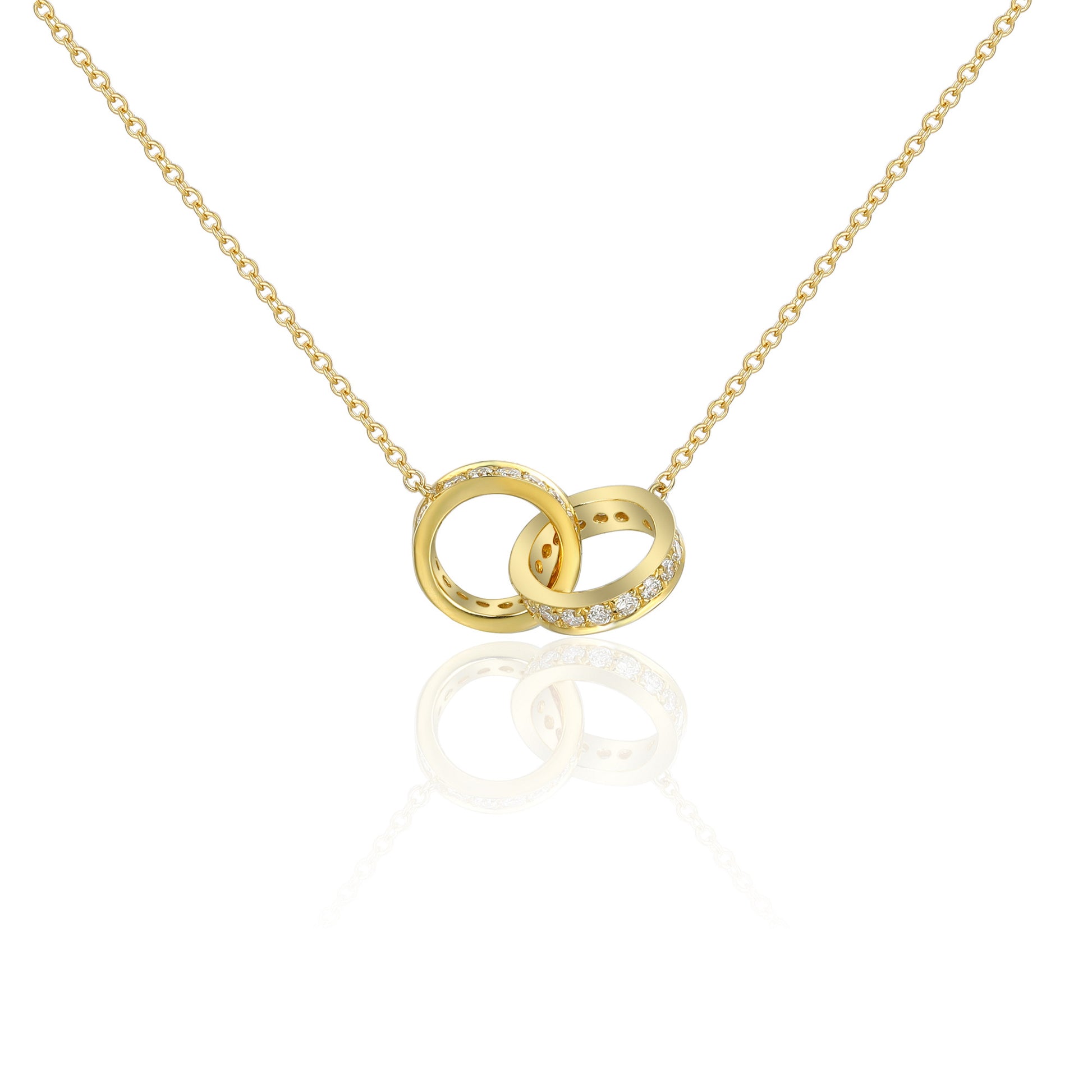 Micro Set Double Circle Diamond Necklace