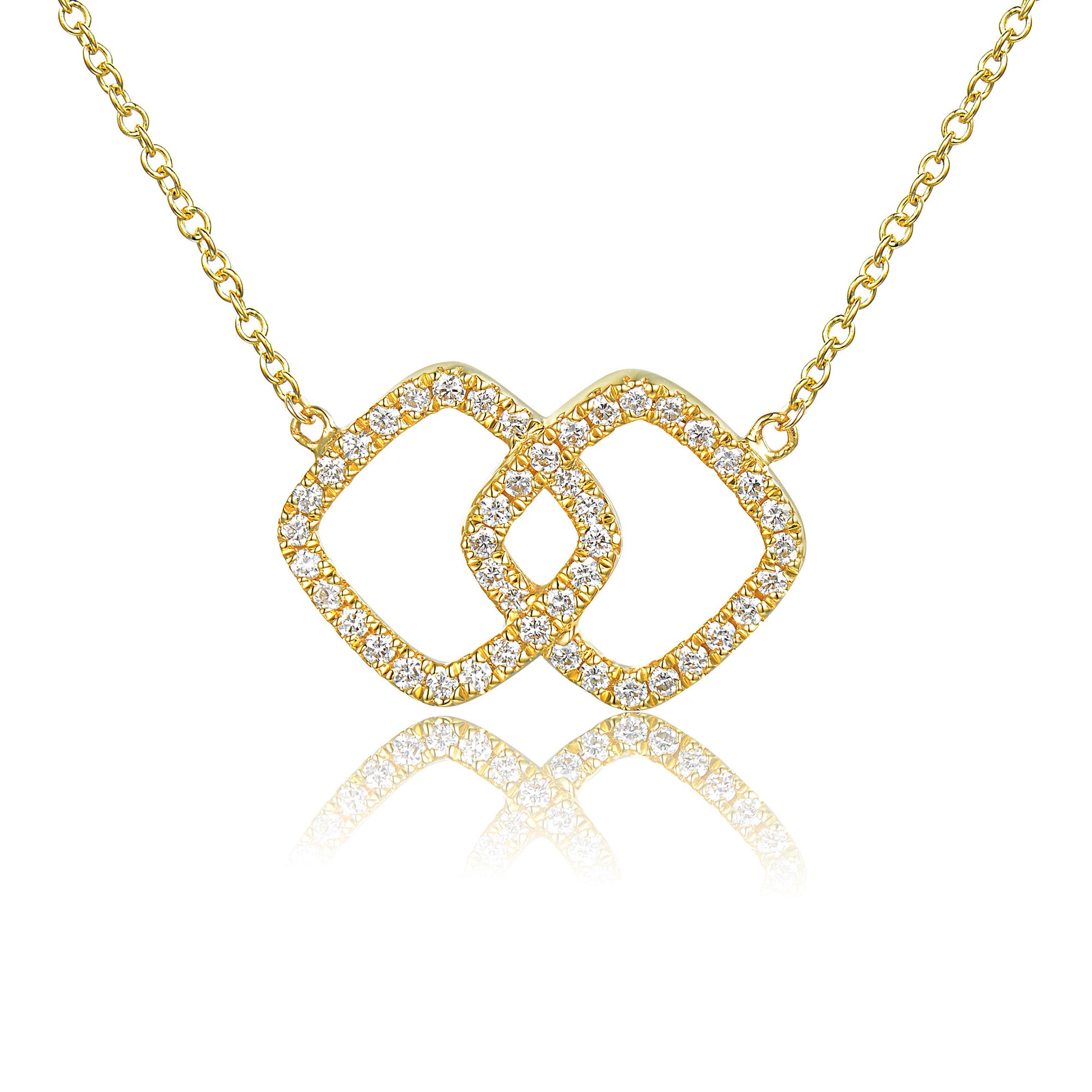 Micro Set Double Circle Diamond Necklace