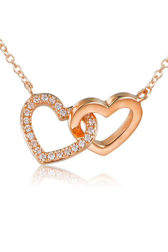 Micro Set Double Heart Diamond Necklace