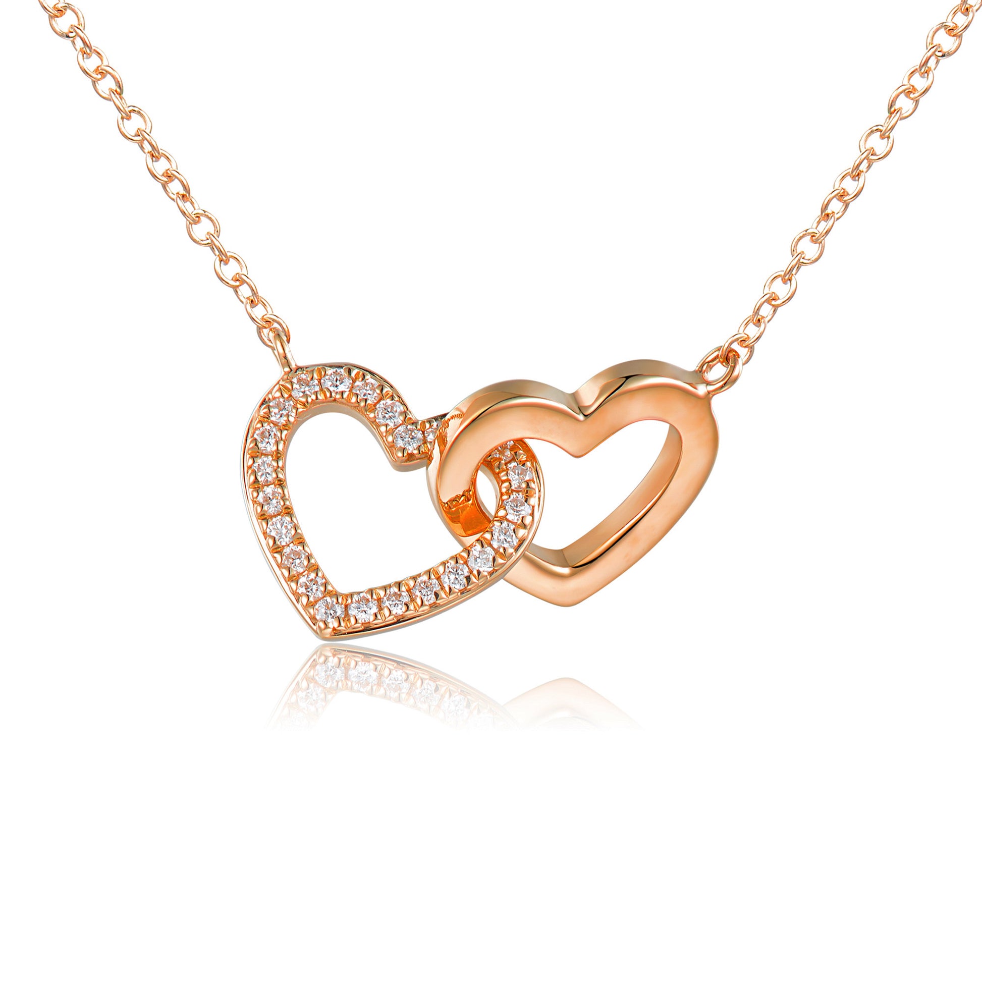 Micro Set Double Heart Diamond Necklace