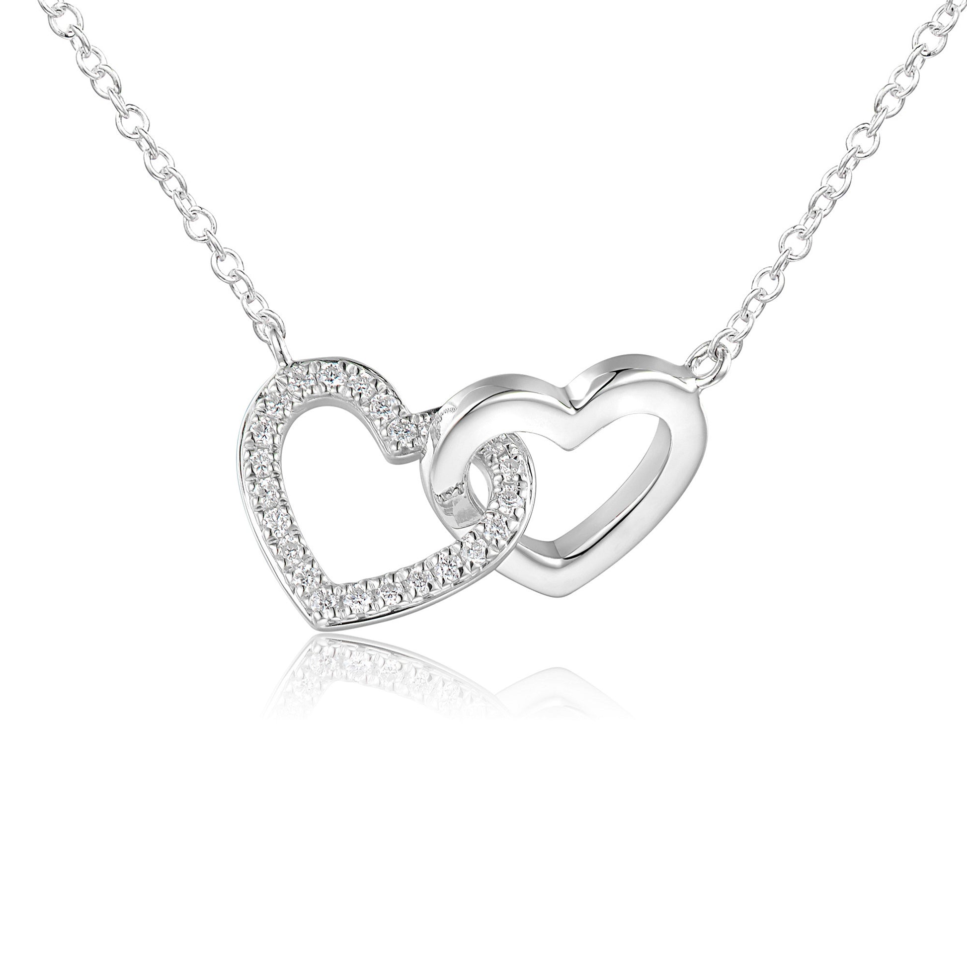Micro Set Double Heart Diamond Necklace