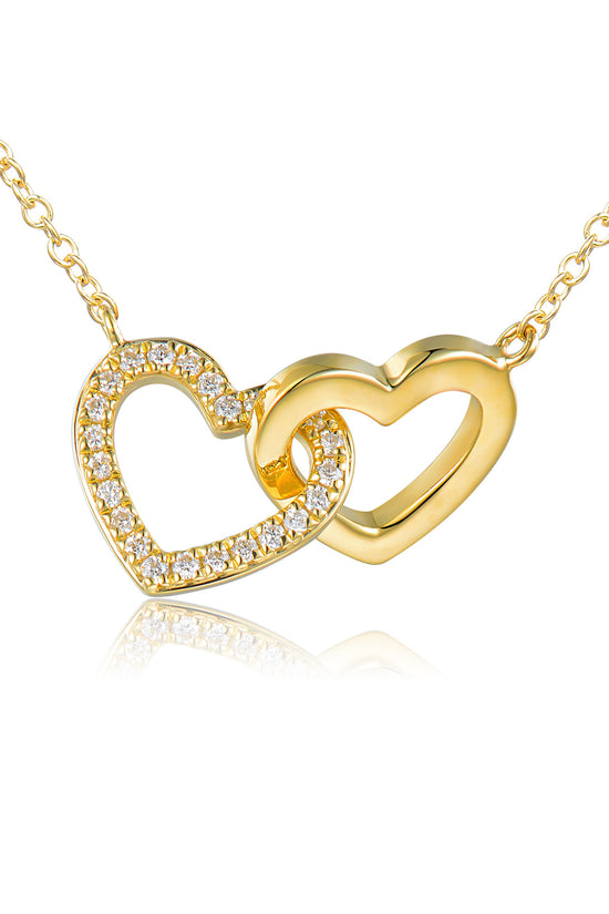 Micro Set Double Heart Diamond Necklace