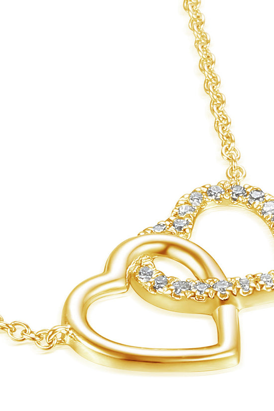 Micro Set Round Diamond Heart Necklace