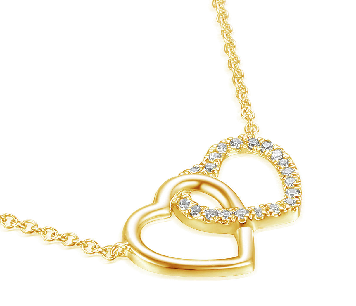 Micro Set Round Diamond Heart Necklace