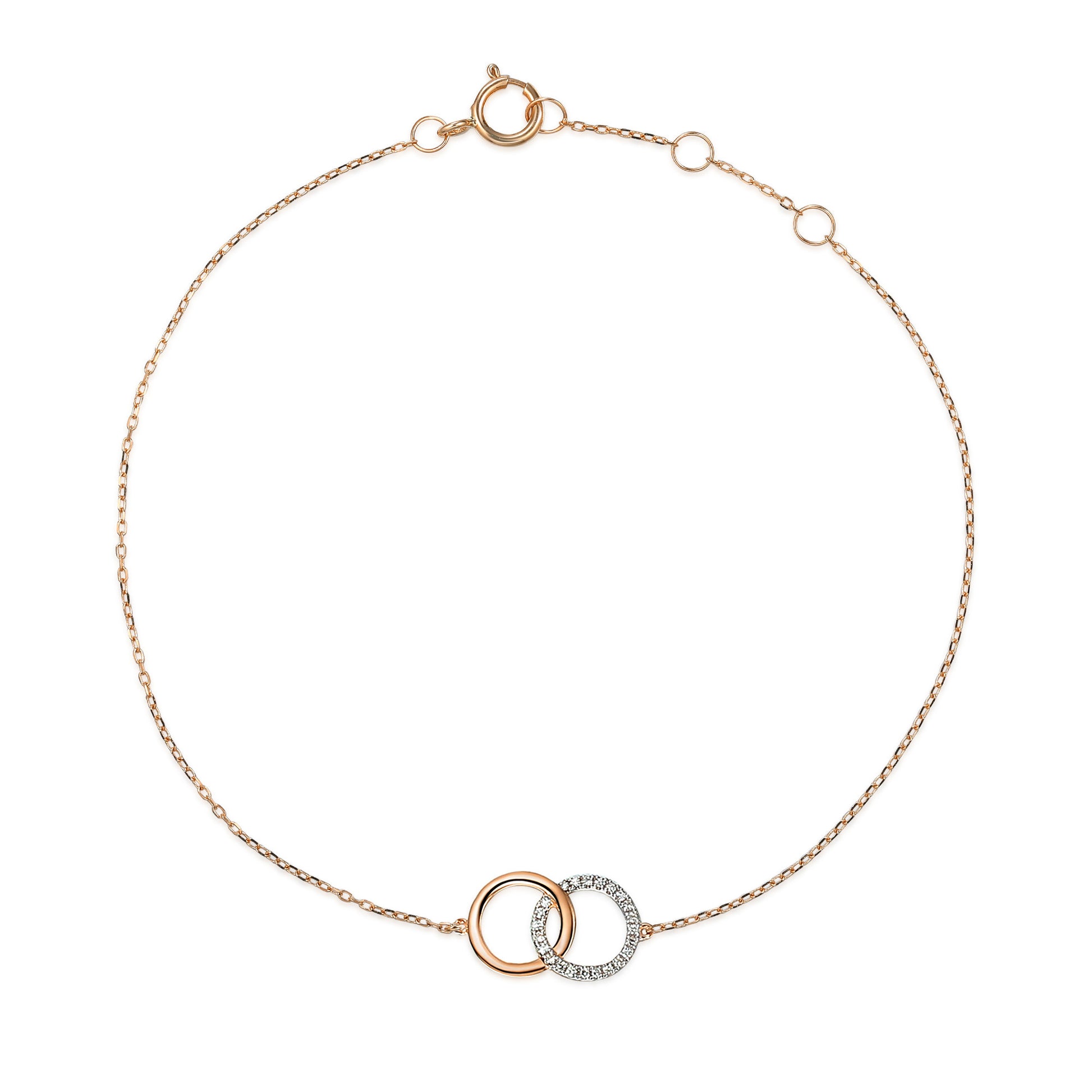 Micro Set Round Brilliant Cut Diamond Circle Bracelet