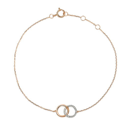 Micro Set Round Brilliant Cut Diamond Circle Bracelet