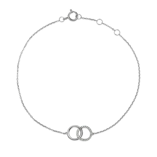 Micro Set Round Brilliant Cut Diamond Circle Bracelet