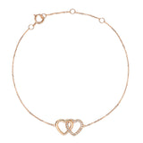 Micro Set Round Brilliant Cut Diamond Heart Bracelet