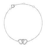 Micro Set Round Brilliant Cut Diamond Heart Bracelet