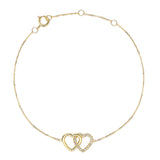 Micro Set Round Brilliant Cut Diamond Heart Bracelet