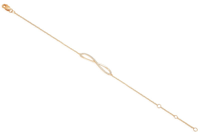 Micro Set Round Brilliant Cut Diamond Infinity Bracelet