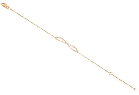 Micro Set Round Brilliant Cut Diamond Infinity Bracelet