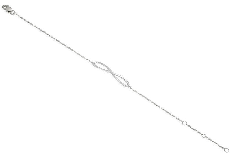 Micro Set Round Brilliant Cut Diamond Infinity Bracelet